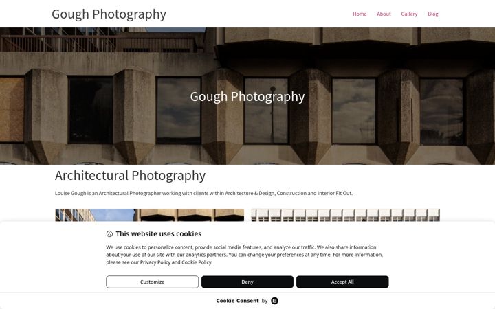 Screenshot of goughphotography.com