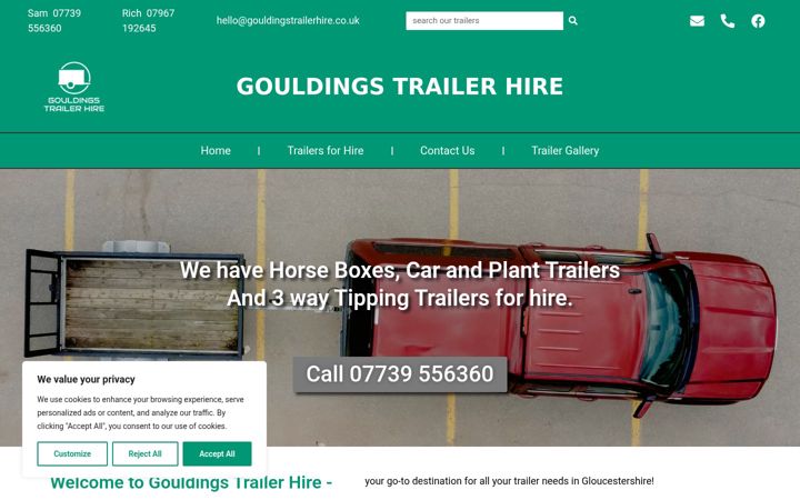 Screenshot of gouldingstrailerhire.co.uk