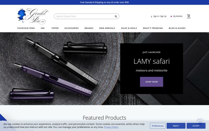 Screenshot of gouletpens.com