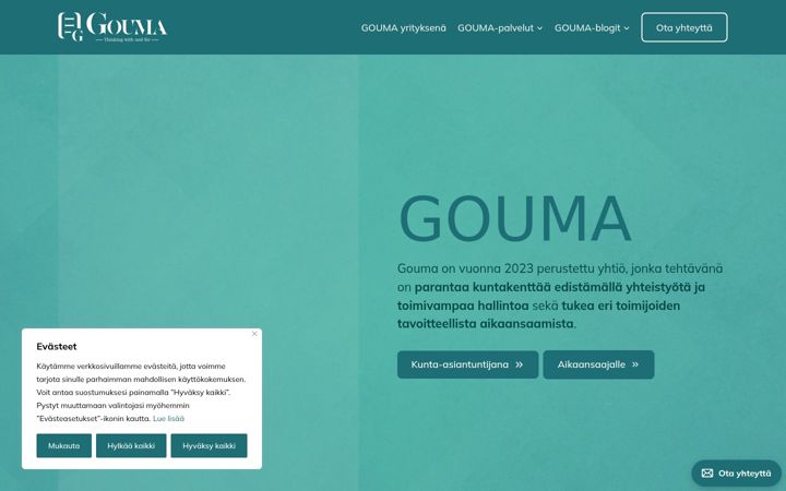 Screenshot of gouma.fi