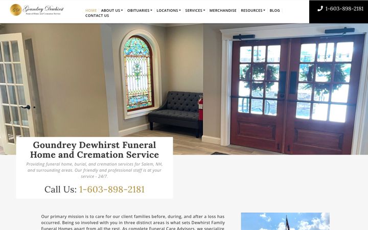 Screenshot of goundreydewhirstfuneral.com