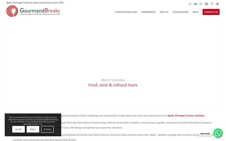 Screenshot of gourmandbreaks.com