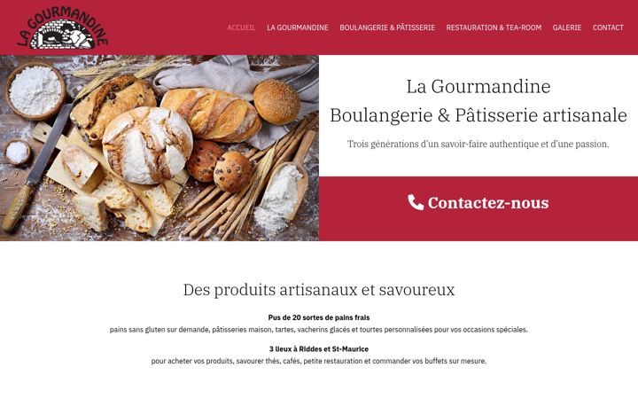 Screenshot of gourmandine.ch