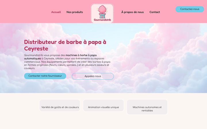 Screenshot of gourmandistrib.fr