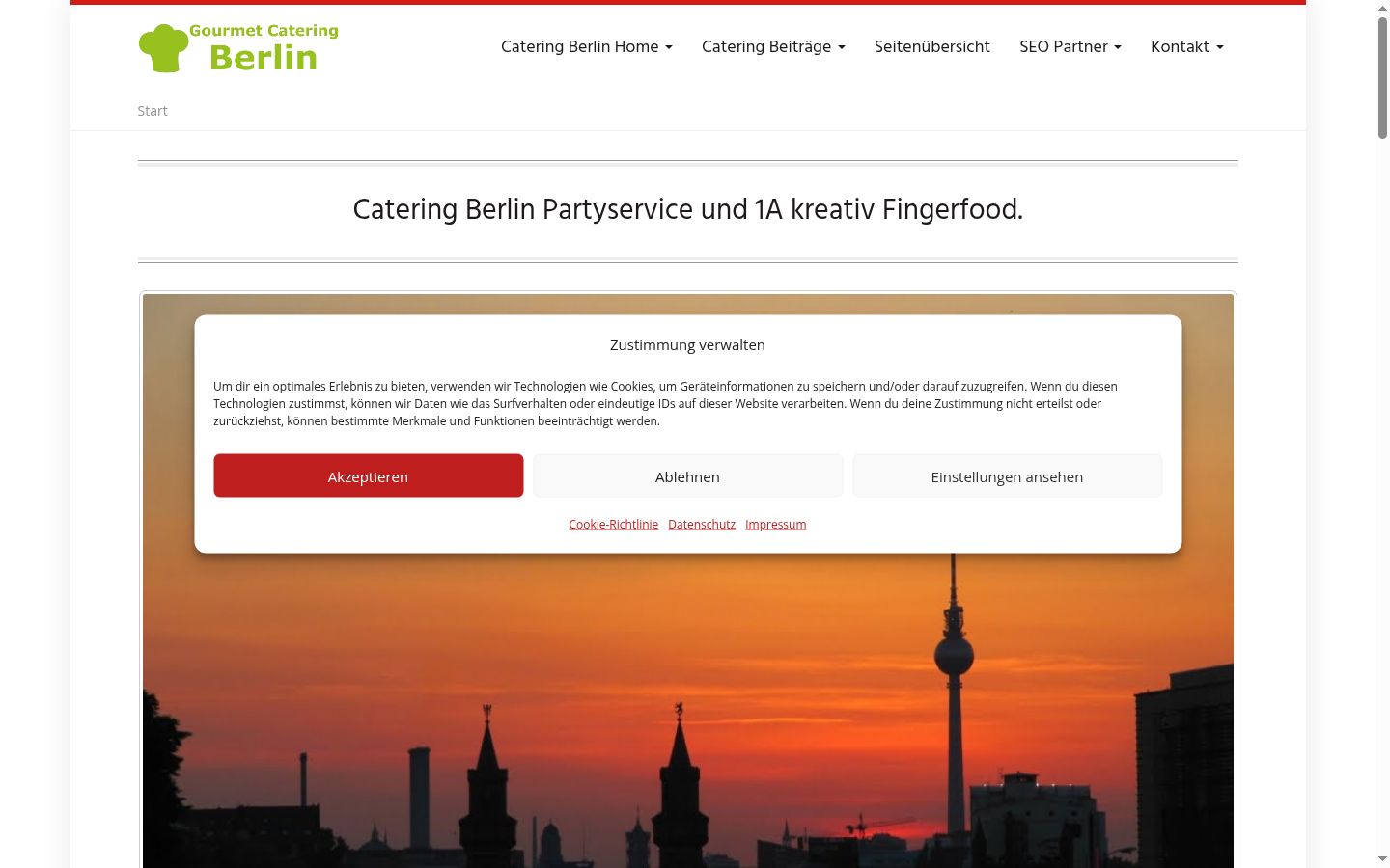 Screenshot of the consent banner shown before any interaction
