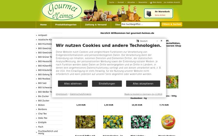 Screenshot of gourmet-heimes.de