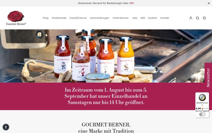 Screenshot of gourmetberner.de