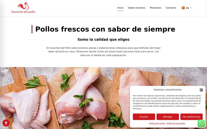 Screenshot of gourmetdelpollo.es