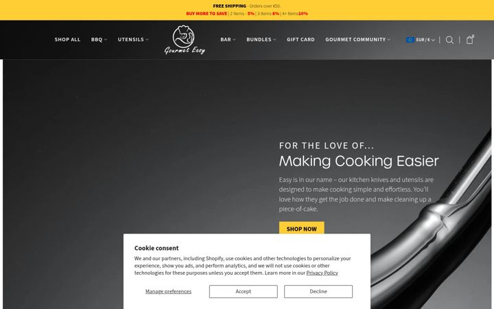 Screenshot of gourmeteasyonline.com