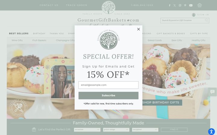 Screenshot of gourmetgiftbaskets.com