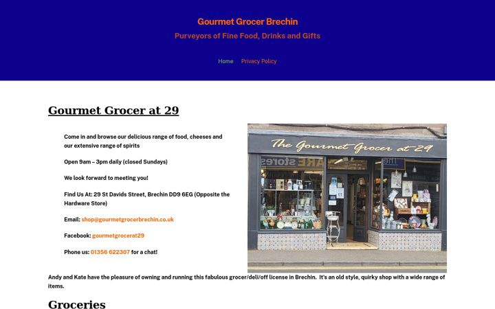 Screenshot of gourmetgrocerbrechin.co.uk