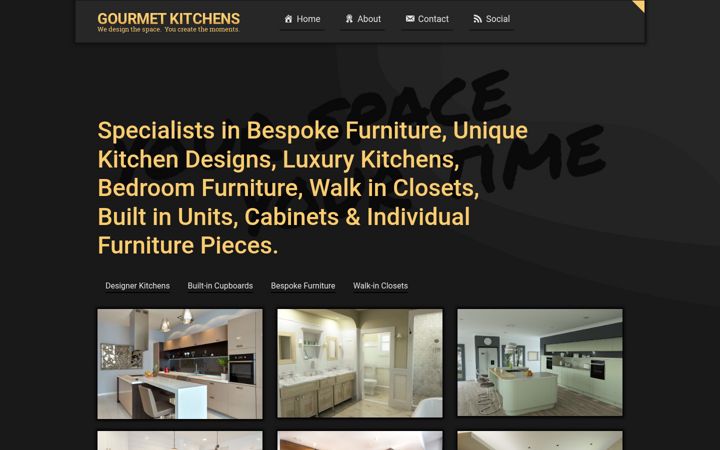 Screenshot of gourmetkitchens.co.za