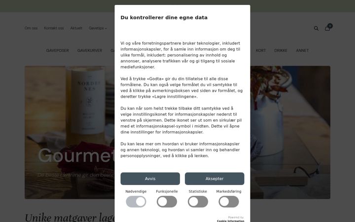 Screenshot of gourmetkurven.no