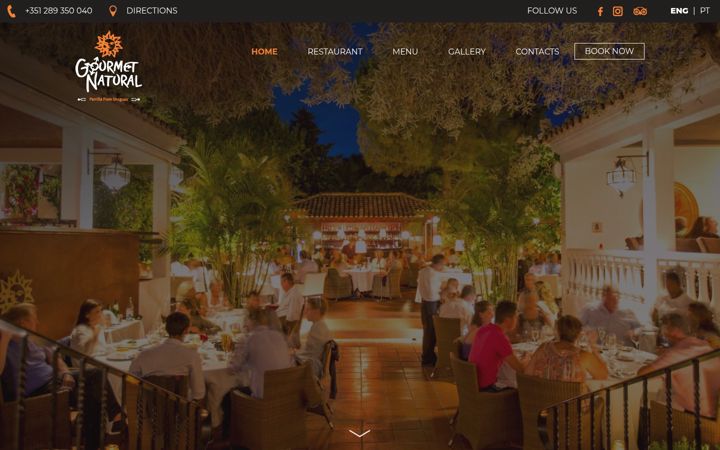Screenshot of gourmetnaturalrestaurant.com