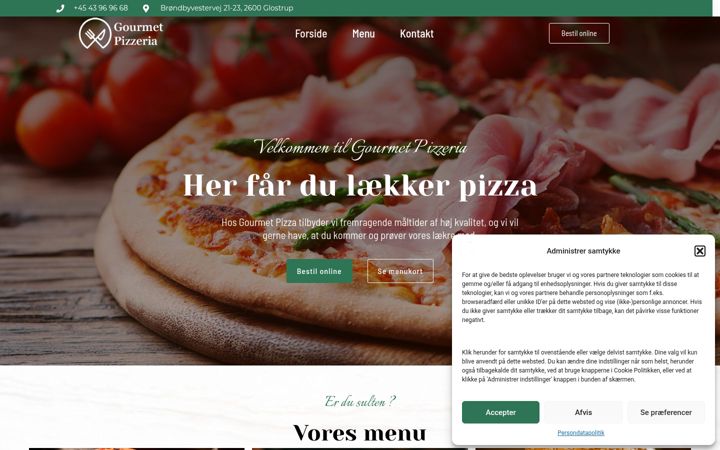 Screenshot of gourmetpizzaria.dk
