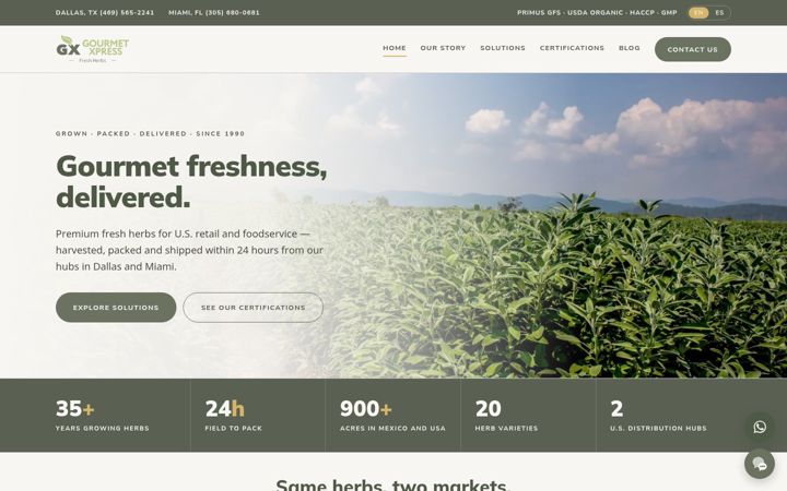 Screenshot of gourmetxpress.us