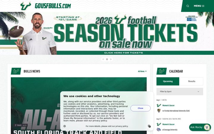 Screenshot of gousfbulls.com