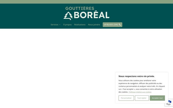 Screenshot of gouttieresboreal.com