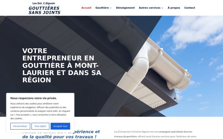 Screenshot of gouttierescsigouin.ca