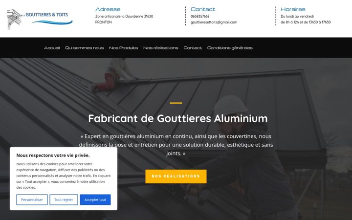 Screenshot of gouttieresettoits.fr