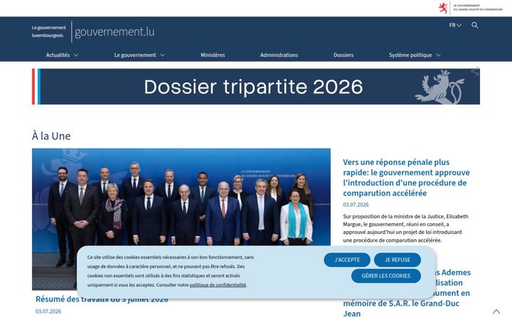Screenshot of gouvernement.lu