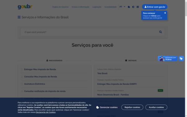 Screenshot of gov.br