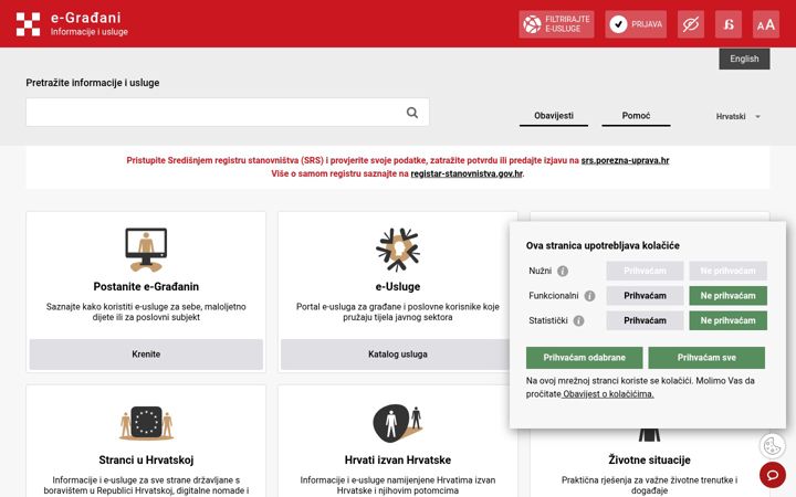 Screenshot του gov.hr