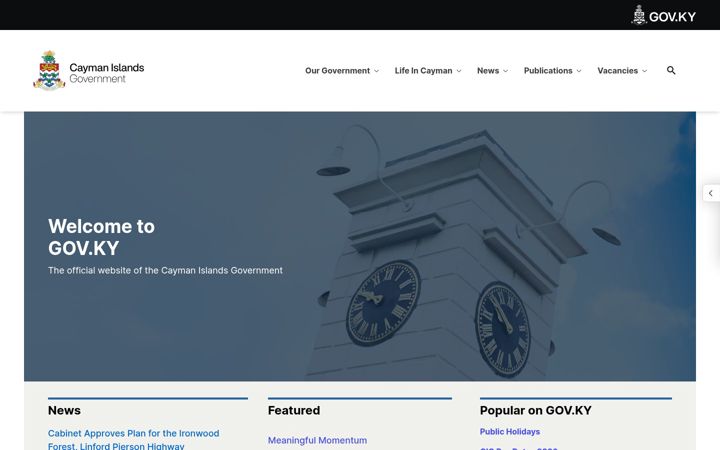 Screenshot of gov.ky