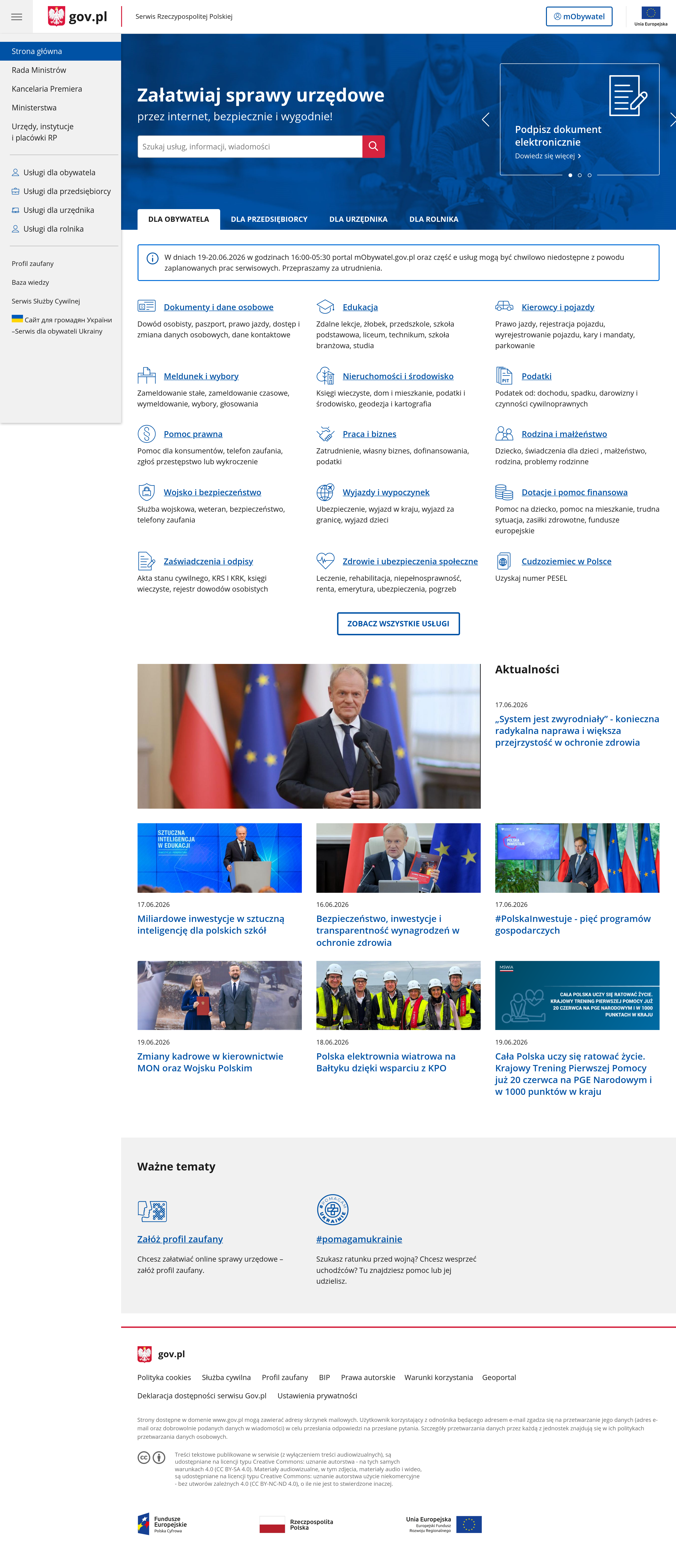 Screenshot of gov.pl