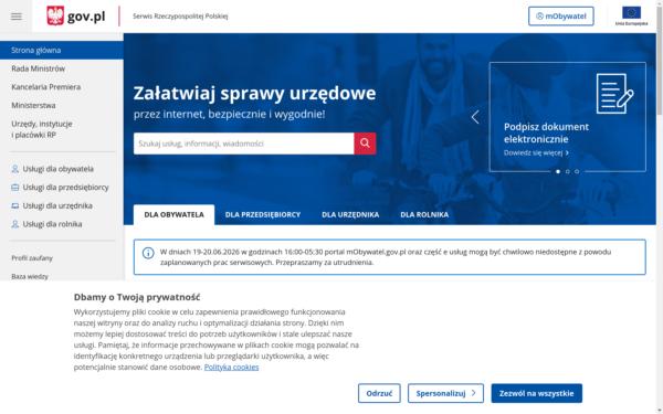 Screenshot of gov.pl