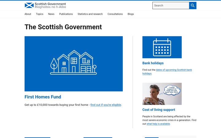 Screenshot of gov.scot