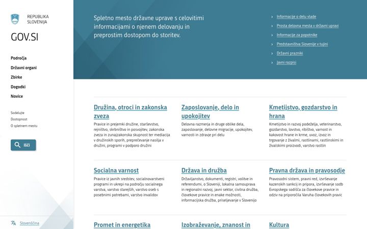 Screenshot von gov.si