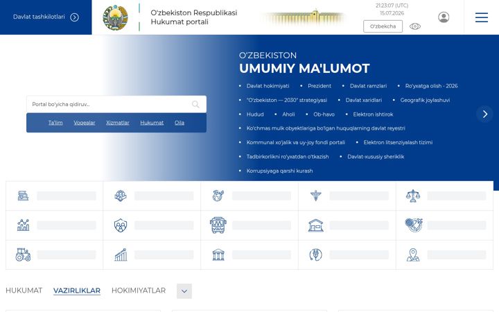 Screenshot von gov.uz