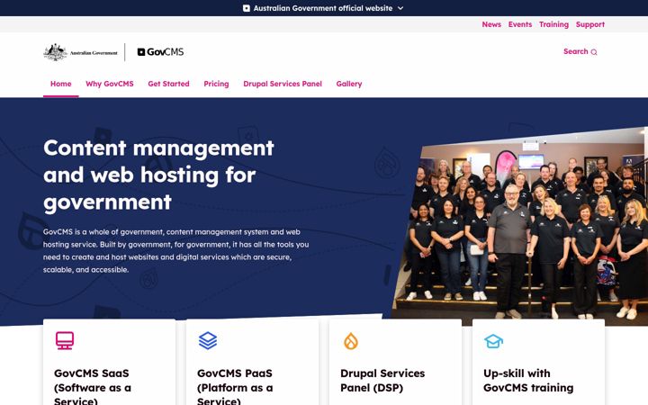 Screenshot of govcms.gov.au