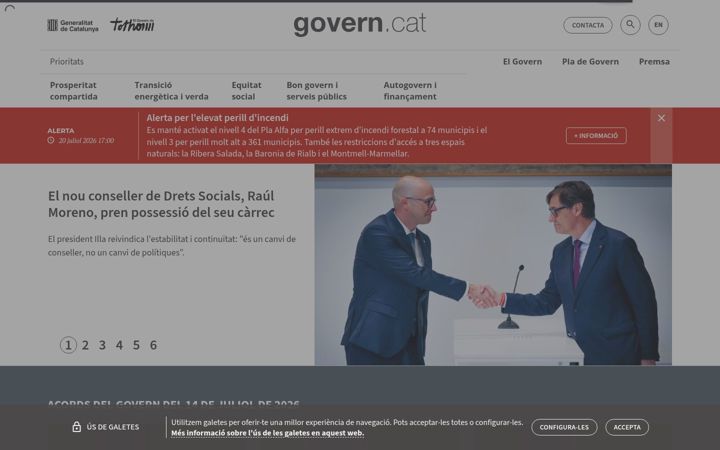 Screenshot of govern.cat