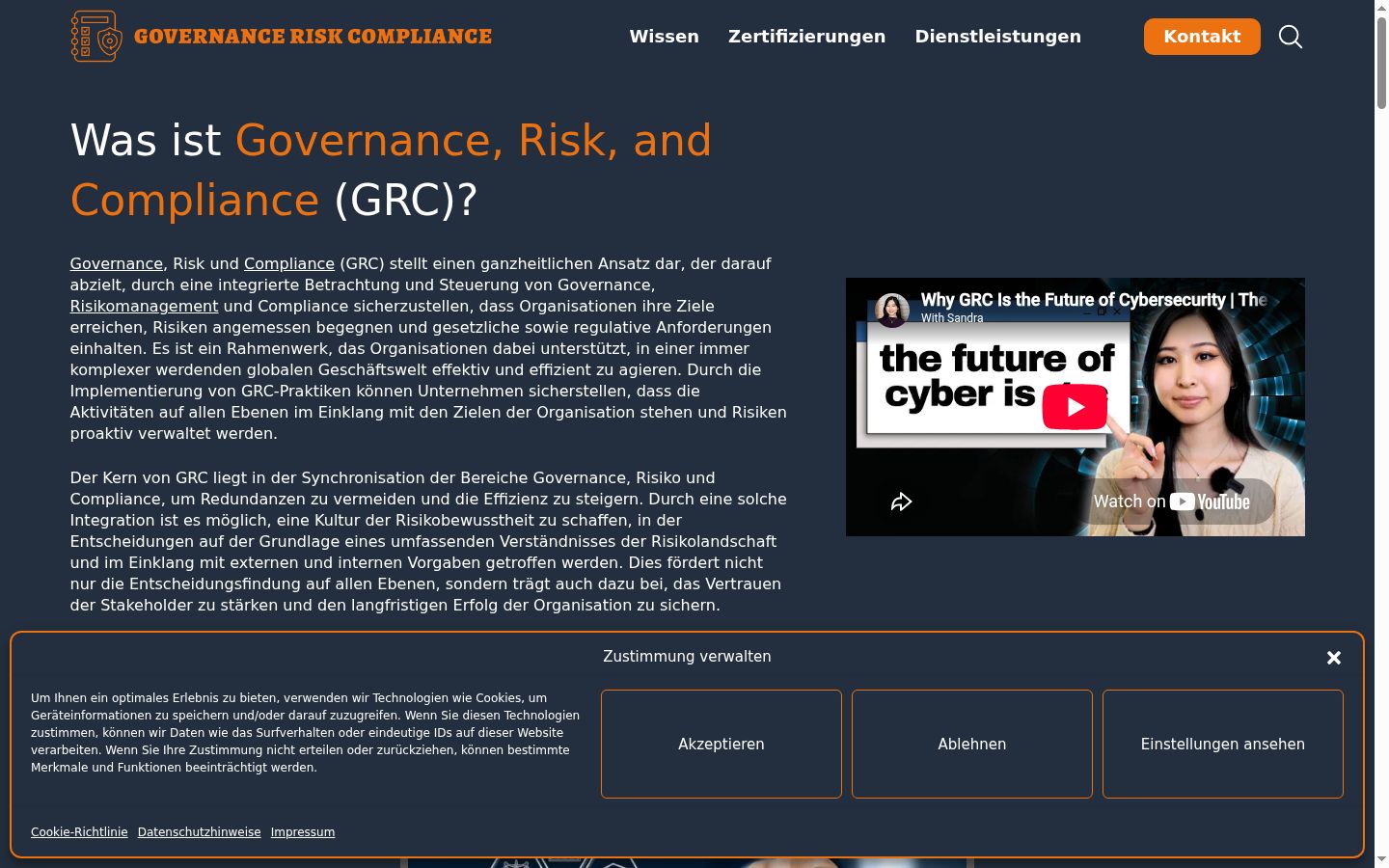 Screenshot of the consent banner shown before any interaction