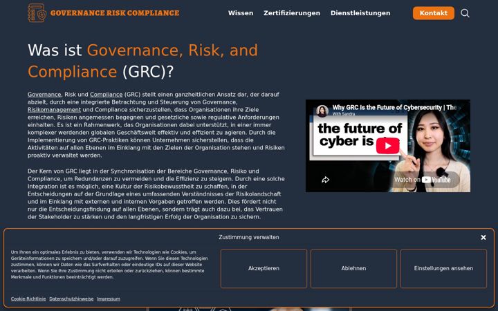 Screenshot of governance-risk-and-compliance.de