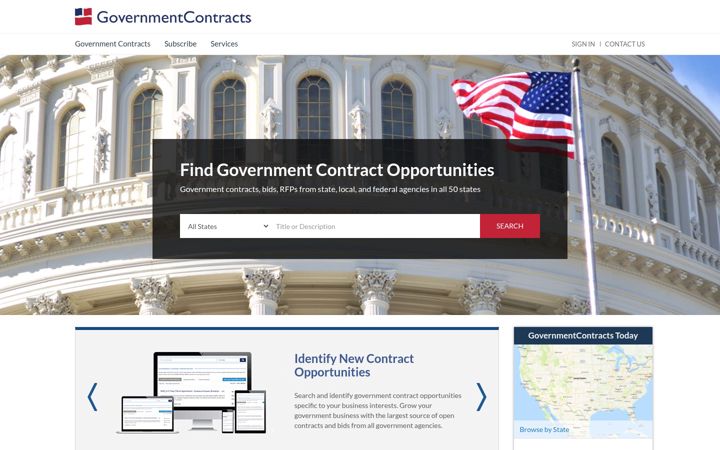 Skjermbilde av governmentcontracts.us