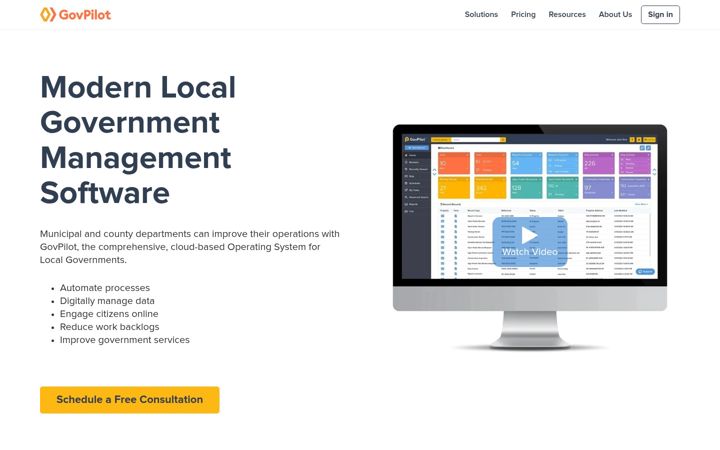 Screenshot of govpilot.com