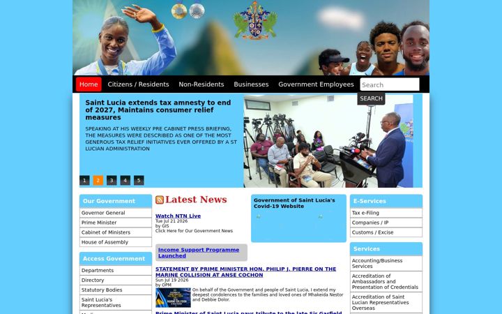 Screenshot of govt.lc