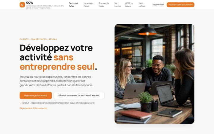 Screenshot of gow.business