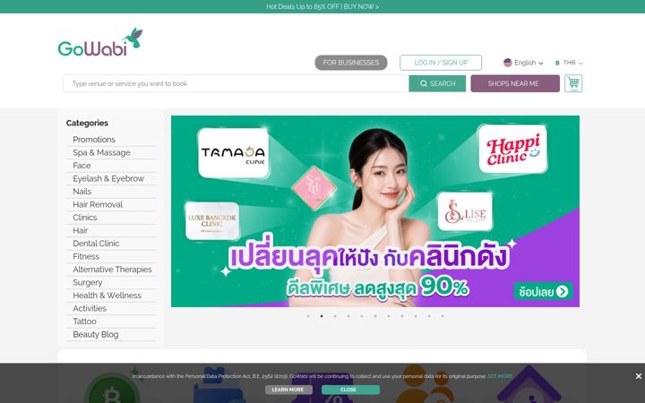 Screenshot of gowabi.com