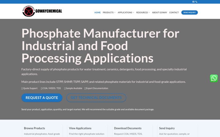 Screenshot of gowaychemical.com