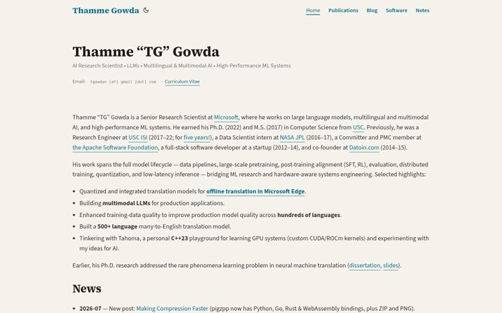 Screenshot of gowda.ai