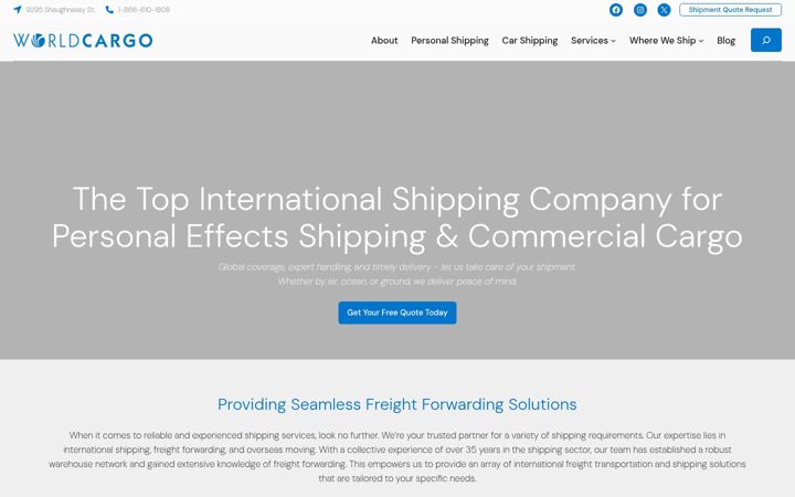 Screenshot of goworldcargo.com