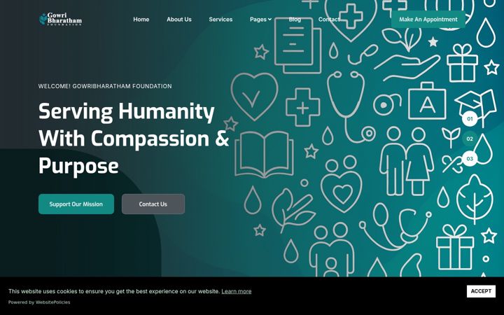 Screenshot of gowribharatham.org