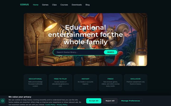 Screenshot of goxius.com