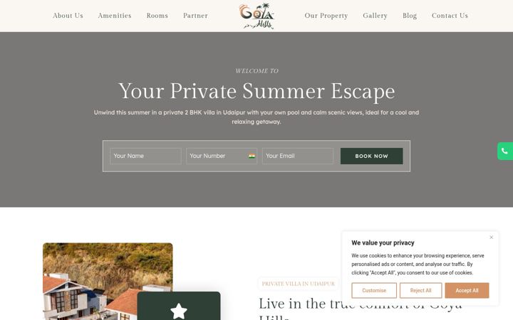 Screenshot of goyahills.com