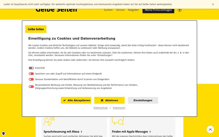 Screenshot of goyellow.de
