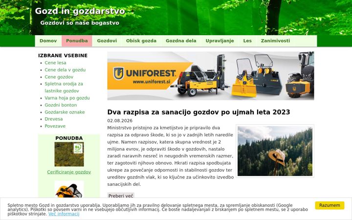 Screenshot of gozd-les.com